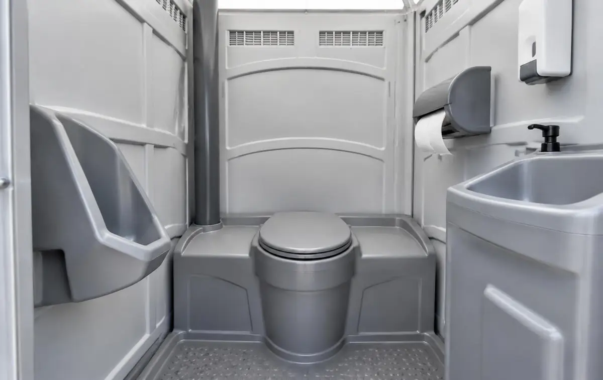 Clean portable toilet interior