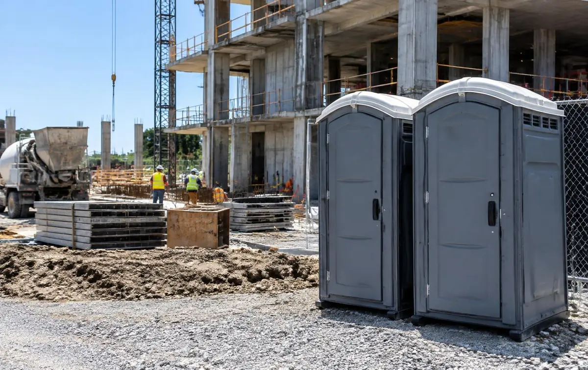 Construction site portable toilets