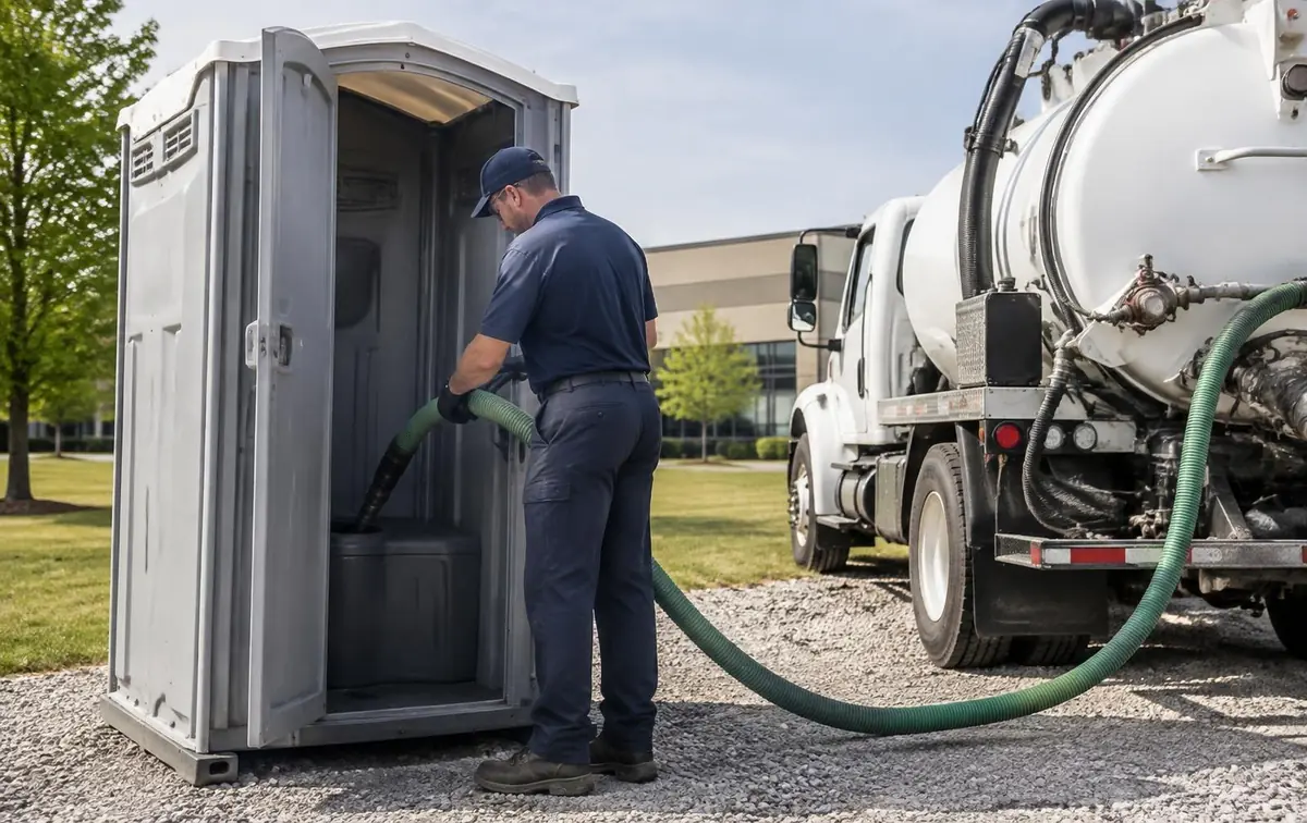 Scheduled portable toilet servicing in Arab, Alabama